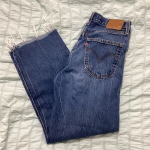 Levi rib cabe straight leg distressed jeans